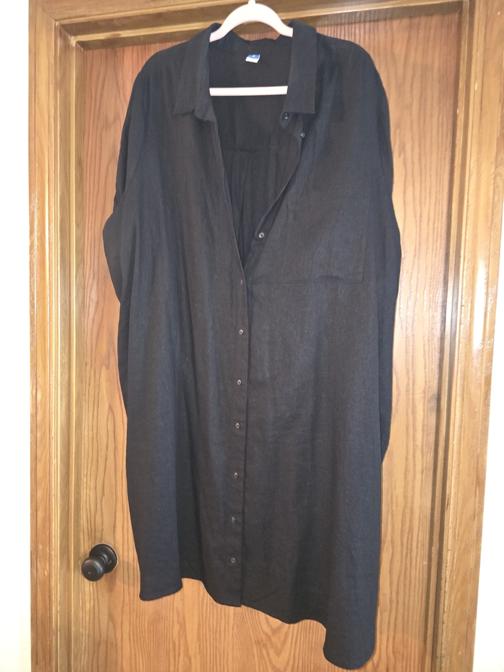 Old Navy Black Button-Front Shirt Dress